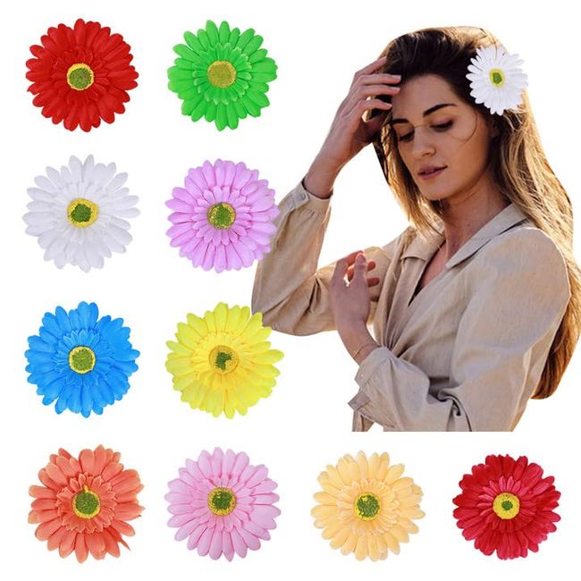 10pcs Daisy Flower Hairpin Hair Accessories For Women