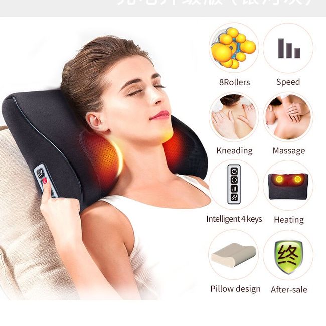 Neck and Back Massager Pillow, Shiatsu Kneading Massage with Heat for  Shoulders, Lower Back, Waist, Legs, Foot and Full Body Muscle Pain Relief, VIKTOR  JURGEN Unique Gifts for Men, Women Black