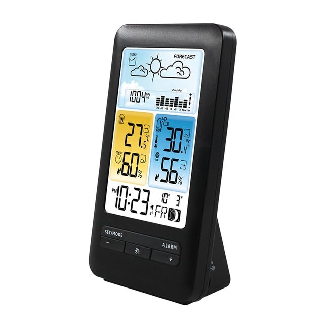 BALDR Wireless Indoor/Outdoor Weather Station - Thermometer & Hygrometer -  Temperature & Humidity - Constant Backlight - Power Adapter Included