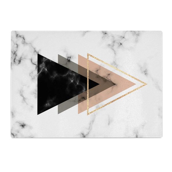 Pink Black White Marble Kitchen Worktop Protector Saver Glass Chopping Board