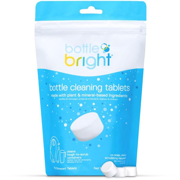 Bottle Bright Bulk Pack (78 Tablets)- Clean Stainless Steel, Thermos, Tumbler, Insulated, Plastic and Reusable Water Bottles –Bottle Bright Cleaning Tablets are Easy and Safe to Use