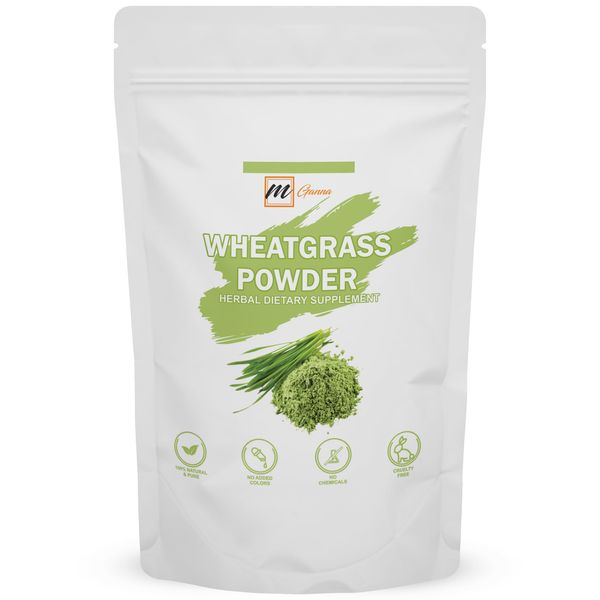 mGanna 100% Natural Wheatgrass Powder for Health Skin and Hair Care 227 GMS / 0.5 LBS