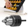 Drill Chuck, Light Type 1.5-13MM 3/8-24UNF Drill Chuck Tool Kit + 1/4 Hex 3/8 Threaded Extension Rod +Key