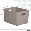 Superio 22L Large Ribbed Storage Bin- Plastic Storage Bin  (2 Pack, Taupe)