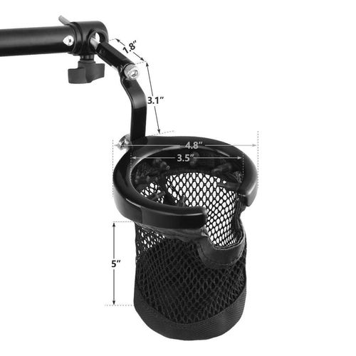 TCMT Rear Passenger Drink Cup Holder Fits For Honda Goldwing 1800 GL1800 2001-2015 F6B 2013-2015 (Black)