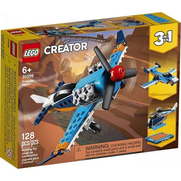 LEGO Creator 3in1 Propeller Plane 31099 Flying Toy Building Kit (128 Pieces)