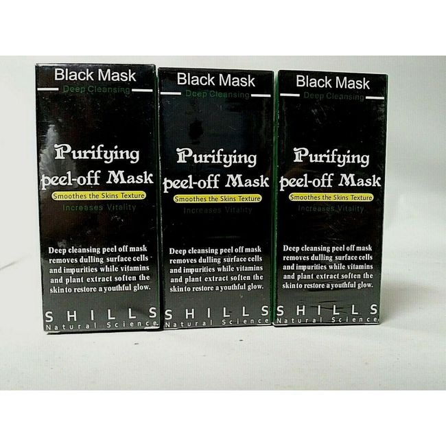 SHILLS Purifying Black Mask - LOT of 3 - Facial Cleansing Blackhead Remover