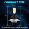 4Pcs H7 LED Headlight Combo Bulbs Kit High + Low Beam 6500K Super White Bright