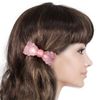 Stylish Bow Crystal Rhinestone Hair Barrette - Shell Pink