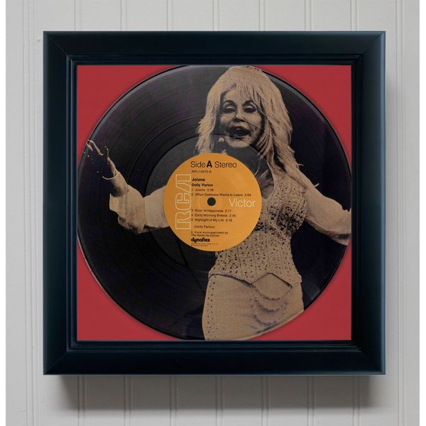 Dolly Parton Jolene Framed Black Vinyl Etched LP Shadowbox