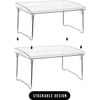2-Pk Stackable Storage Shelf Stand - Foldable Organizer Rack for Kitchen, Pantry