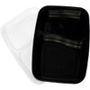 Reusable 32 oz Meal Prep Containers 2 Compartment W/ Lids 40 pack, base & lid