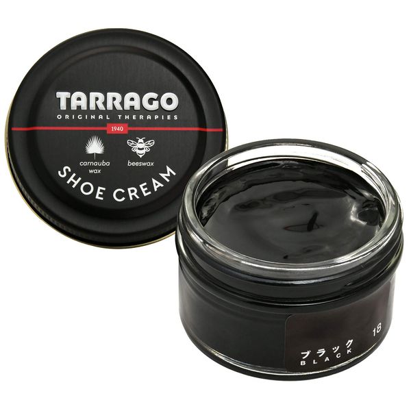 Tarrago Shoe Cream, Good Coloring, Shoe Cream, 1.7 fl oz (50 ml), Shoe Polish, Emulsifying, Moisturizing, Complementary Color, Glossy Out, Tarago, Black