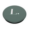 Sage Green Cute Letter L Initial Heart Monogram PopSockets Adhesive PopGrip