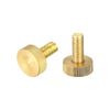 sourcing map Knurled Thumb Screws, M8x20mm Flat Brass Bolts Grip Knobs Fasteners for PC, Electronic, Mechanical 2Pcs