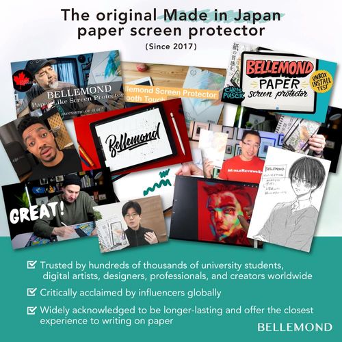 Bellemond | Removable Kent Paper Screen Protector for Google Pixel Tablet (2023) - 11" | Nano-suction Tech Nib Wear Reduction & Anti-reflection Surface | Made in Japan | 1 pc