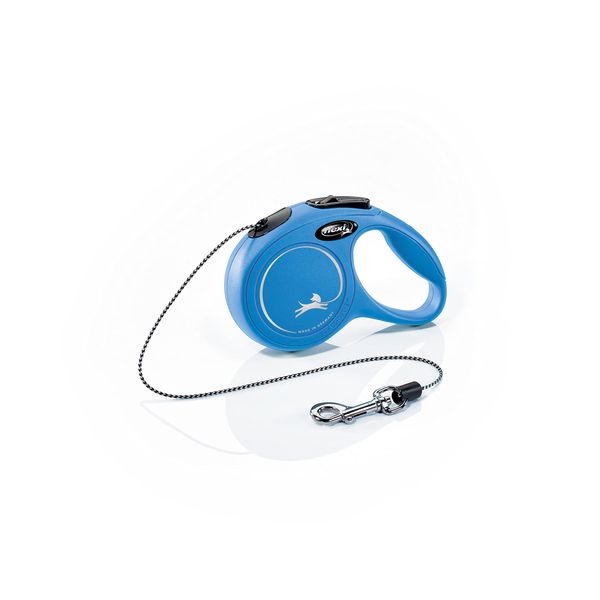 Flexi New Classic Cord Blue Extra Small 3m Retractable Dog Leash/Lead for dogs up to 8kgs/18lbs