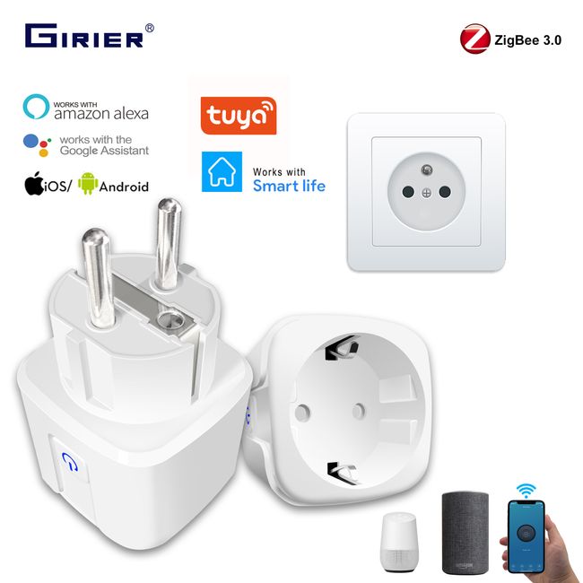 GIRIER Outdoor Smart WiFi Plug with 2 Outlets 16A Wireless Remote Control  Sockets by Smart Life App Works with Alexa Google Home
