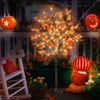 4FT 60LED Lighted Maple Tree - Fall Thanksgiving Decor Artificial Tree with 6...