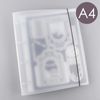 OTCRAFT A4 4 Ring Binder Cover Clean Transparent Soft PVC for Refillable Notebook Shell withMatte surfaceforStamp & Die Storage (Black