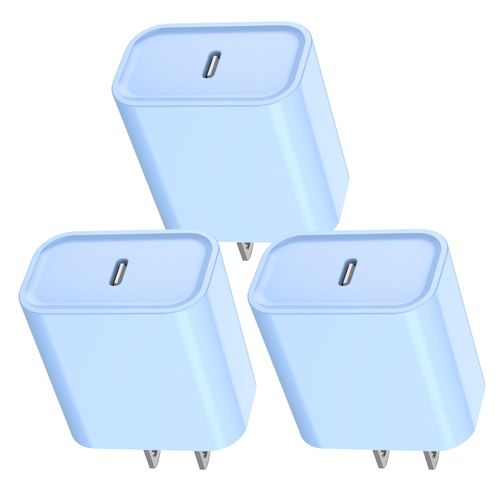 iPhone 16/15 Fast Charger Block, 20W【3Pack】USB C Fast Charger Block Super Fast Type C Charging Blocks Plug PD Type C Adapter for iPhone 16 Pro Max/iPhone 15 Plus/14/13/12/11/AirPods/iPad Pro/Air/Mini