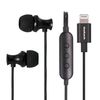 Owtec OWL-EPLT01-SBK Lightning Earphones with Remote Control/Microphone, MFi Certified, 3 Sizes Black