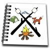 3D Rose Camp Fire Tent Fox Marshmallows Mini Notepad