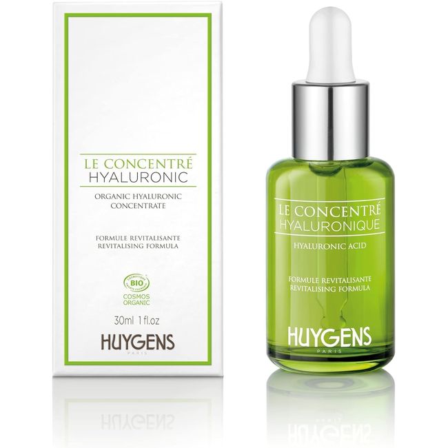 HUYGENS - Hyaluronic Acid Concentrate – Biologischen Ursprungs - Tagesserum mit Hyaluronsäure – 99% Natürlichen – Revitalisierende Formel - 30ml – Vegan – Made in France