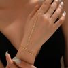 TseenYi Chain Hand Chain Bracelet Gold Finger Ring Bracelet
