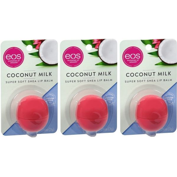 EOS Coconut Milk Visibly Soft Lip Balm 0.25oz (3 Pack)