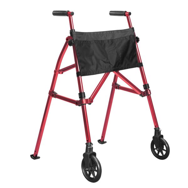 Collections Etc EZ Fold-N-Go Compact Walker with Pouch Red