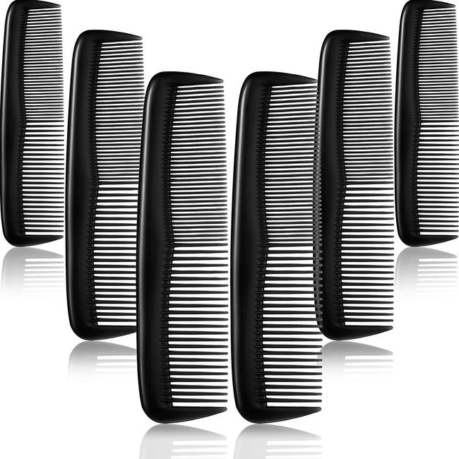 Perfect Stix Hotel Disposable 12 Pieces Hair Combs Set Pocket Fine Plastic Hair Combs for Women and Men, Fine Dressing Comb (Black)