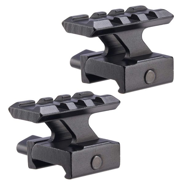 Pinty Riser Rail Mount 2 Pack 3 Slot Slanted Riser Scope Mount for 20mm Base Picatinny Weaver Dovetail Rail Slanted Riser Mount for Rifle Pistol Airsoft Flashlights Laser Sights and More, Set of 2