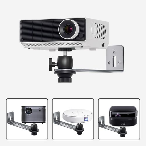 Liboer Foldable Projector Wall Mount Universal Adjustable Ceiling Wall Projector Mount Aluminum Alloy Projectors Stand,1/4" and M6 Screw Size (Wall Mount)