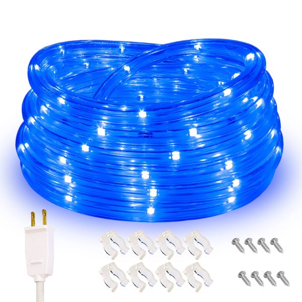 Areful Rope Lights, 16Ft Waterproof Connectable Strip Lighting Blue, Indoor Outdoor Mood Lighting for Home Christmas Holiday Garden Patio Party Decoration