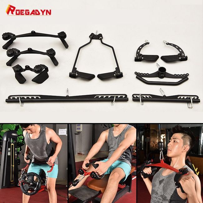 Home Gym Lat Pull Down Bar Pulley Cable Machine Attachments Muscel