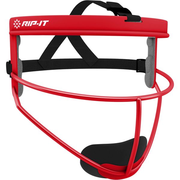 RIP-IT Original Defense Softball Face Mask | Lightweight Protective Softball Fielder's Mask | Youth | Scarlet