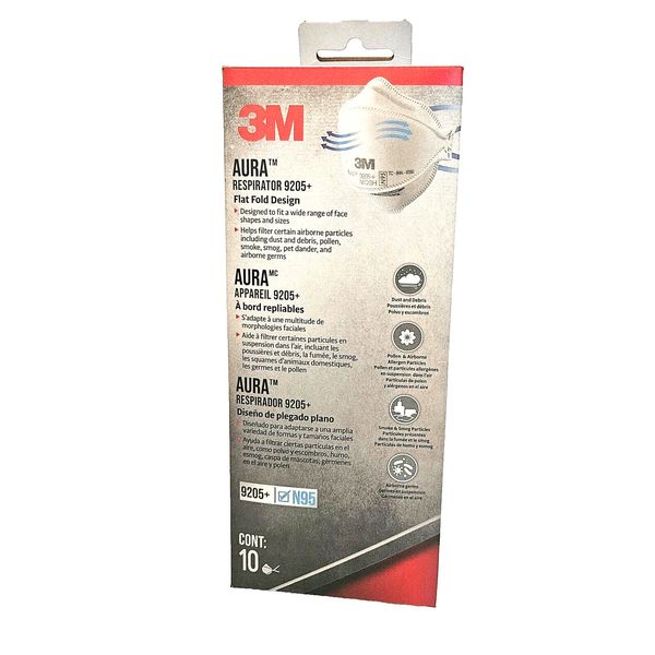 Disposable 3M Aura 9205+ 10ct N95 Mask