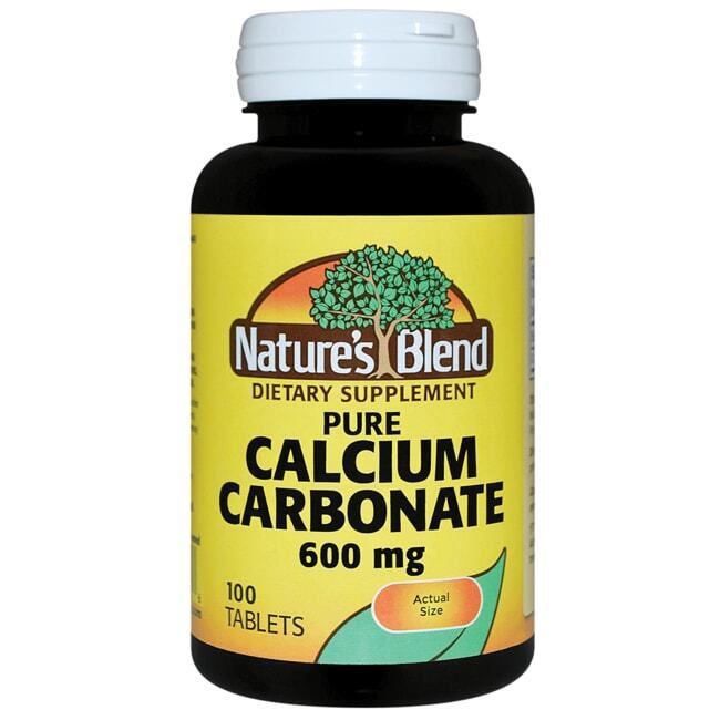 Nature's Blend Pure Calcium Carbonate 600 mg 100 Tabs