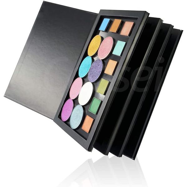 Coosei Empty Eyeshadow Palette, 4 Layers Magnetic Makeup Palette, Large Matte Black Magnetic Makeup Palette