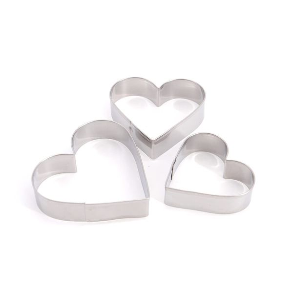 D.A.Y. Republic 3 Stainless Steel Heart Shaped Cookie Cutters, Perfect for Making Pastry and Baking Gifts