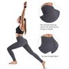OUGES Women's sports leggings, high waist leggings, yoga trousers, opaque sports trousers with pockets - gray, size: l