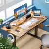 40“x24” Brown Height Adjustable Electric Standing Desk Home Office Corner Table