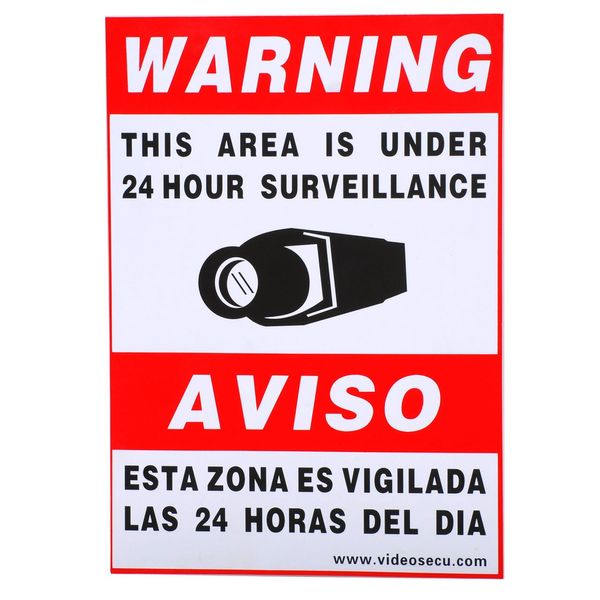 VideoSecu 10 Home CCTV Surveillance Security Camera Video Stickers Warning Decals 11.5"x8.3" Weatherproof Vinyl Window Alarm Signs CKL