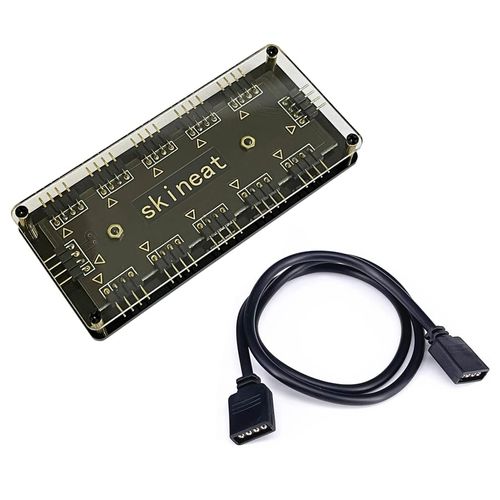 12V 4Pin RGB LED Splitter 11-Port Hub with 50CM 4Pin Extension Cord, Perfect for Lots of RGB.12V RGB Splitter Hub with Case (12v)