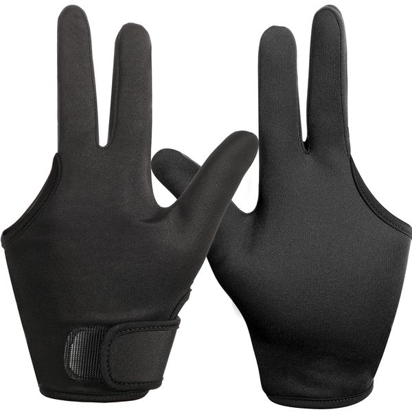 Heat Resistant Gloves for Hair Styling 2 Pcs Curling Wand Glove 3 Finger Barber Glove Reusable Hair Dye Heat Protector Glove (Black)