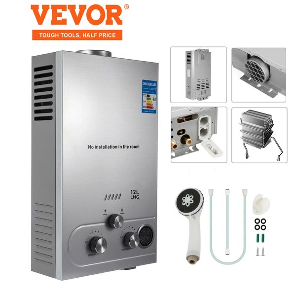 VEVOR 12L 5GPM Tankless Natural /Propane Gas Hot Water Heater Instant Boiler RV