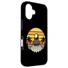 iPhone 16 Retro Sunset Shuttlecock Badminton Player Case