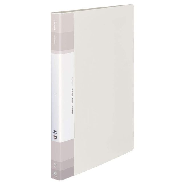 Kokuyo La-GLB40W File Clear Book, Glassel Fixed, A4, 40 Pieces, Off White