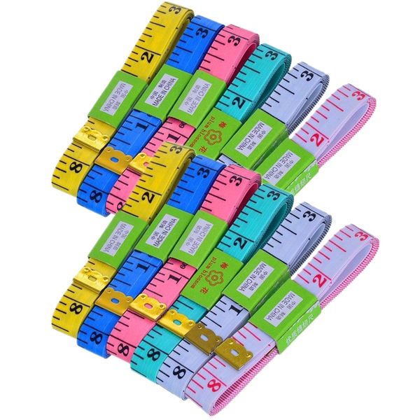 kuou Body Measuring Tape,12 Pack Dual Sided 60 inch/150cm Double Scale Measure Ruler,for Tailor Dressmaker Sewing Cloth,Soft Tape Measures Multipack